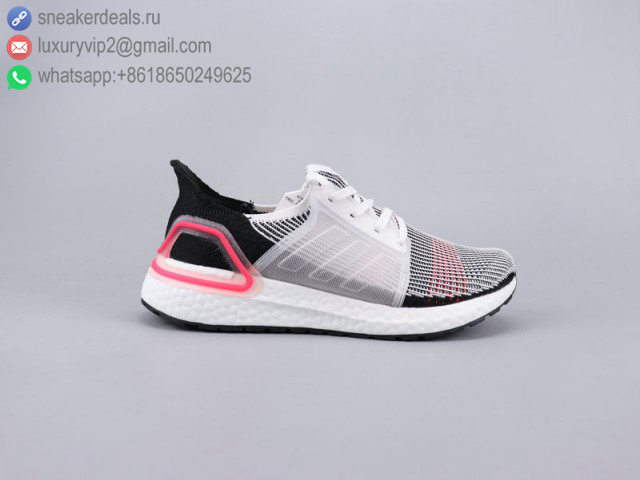 ADIDAS ULTRA BOOST 19 WHITE BLACK PINK UNISEX RUNNING SHOES